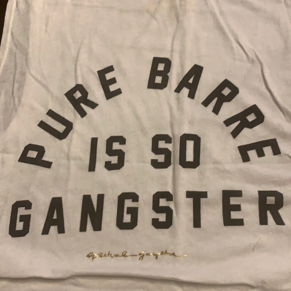 White Pure Barre workout tank by Spiritual Gangster. Sz M